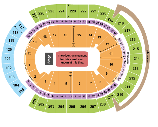 T-Mobile Arena PBR Seating Chart