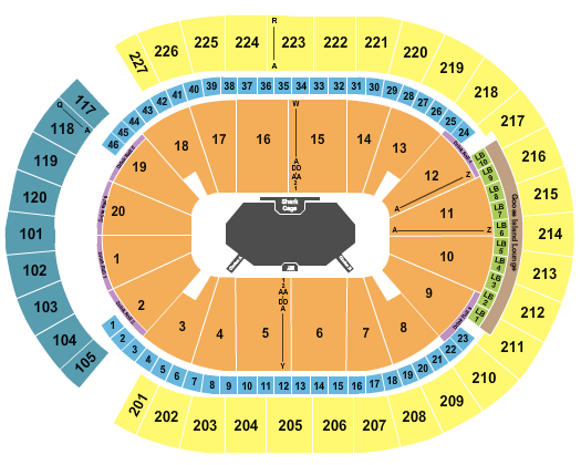 T-Mobile Arena PBR Seating Chart