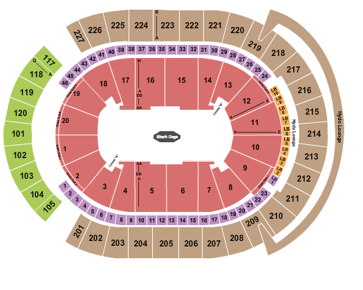 T-Mobile Arena PBR Seating Chart